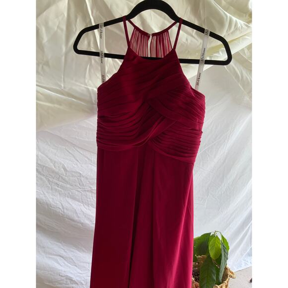 JJ’s House A-line Scoop Floor-Length Chiffon Bridesmaid Dress With Ruffle - Picture 2 of 3